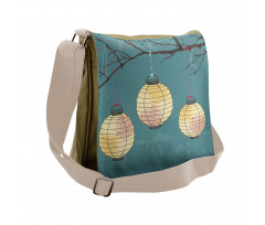 Lanterns Hanging on Tree Messenger Bag