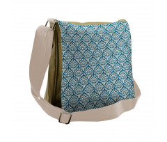 Blue Floral Pattern Messenger Bag