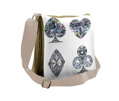 Heart Shaped Diamonds Messenger Bag