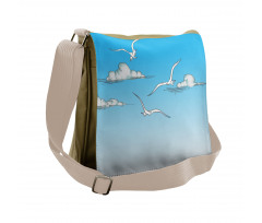 Seagulls Flying Ombre Sky Messenger Bag