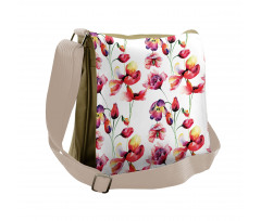 Blooming Tulip Poppy Messenger Bag