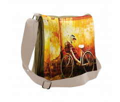 Bike Rusty Cracked Wall Messenger Bag