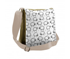 Funny Sheeps on a Meadow Messenger Bag