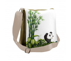 Panda Bear Bamboo Messenger Bag