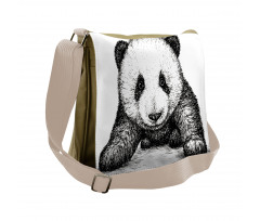 Baby Panda Bear Sketch Messenger Bag