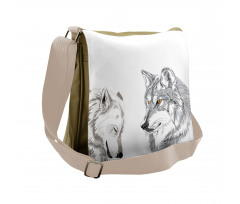 Sketchy Portraits Wildlife Messenger Bag