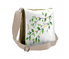 Flower and Dragonflies Messenger Bag