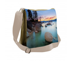 Romantic Lake Sunset Messenger Bag