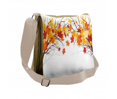 Cartoon Maple Autumn Tree Messenger Bag