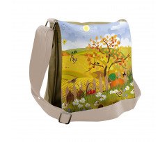 Autumn Garden Daisies Messenger Bag
