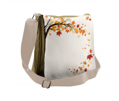Flying Maple Leaf Seasons Messenger Bag