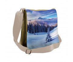 Mountain Peaks Snowy Messenger Bag