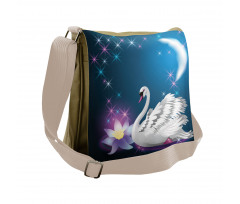 Magic Lily White Swan Messenger Bag