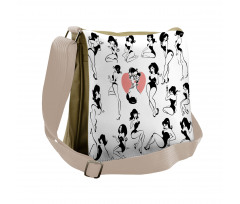 Woman Heart Tattoo Model Messenger Bag