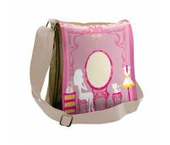 French Lady Cat Mirror Messenger Bag