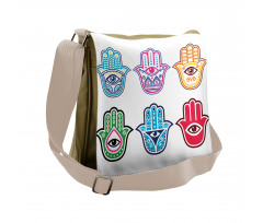 Colorful Hand Third Eye Messenger Bag