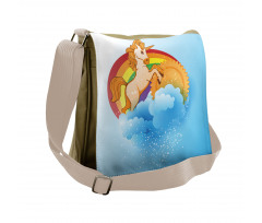 Cartoon Kids Rainbow Messenger Bag