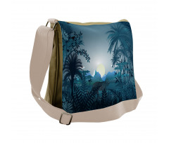 Tiger in Hazy Rainforest Messenger Bag