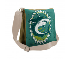 Shark Hunter Marine Art Messenger Bag