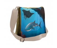 Swimming Shark Ocean Messenger Bag