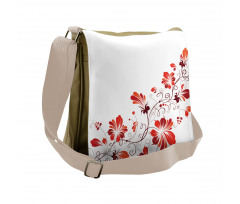 Floral Petal Ornaments Messenger Bag