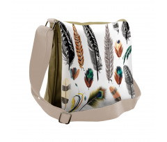 Bird Feather Retro Vibrant Messenger Bag