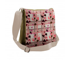 Heart Swirling Leaves Messenger Bag