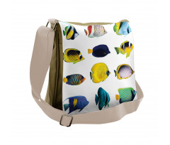 Collage of Sea Animals Messenger Bag