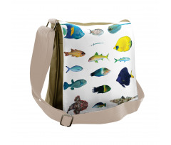 Marine Life Creatures Messenger Bag