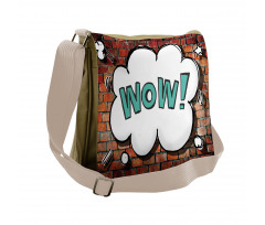 Words Cracked Brick Wall Messenger Bag