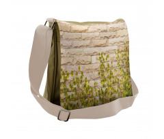 Brick Wall with Leaf Messenger Bag