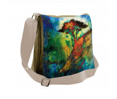 Eastern Grunge Trees Messenger Bag