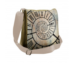 Roman Digit Time Spiral Messenger Bag