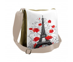 Romantic Paris Art Messenger Bag