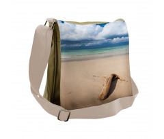 Sandy Beach and Clouds Messenger Bag