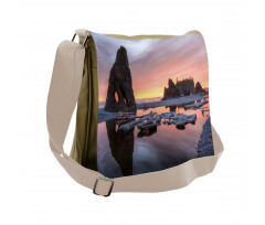 Sunset Sea Stacks Beach Messenger Bag
