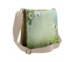 Flowers and Butterflies Messenger Bag