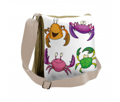 Funny Crabs Pattern Messenger Bag