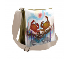 2 Crabs Dancing Sea Messenger Bag