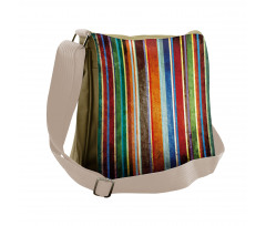 Retro Colorful Bands Messenger Bag