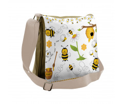 Bees Daisies Chamomile Messenger Bag