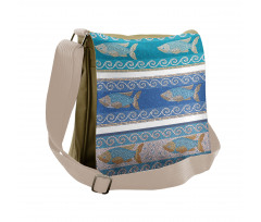 Marine Style Pattern Messenger Bag