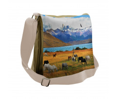Farm Horse in Mountain Messenger Bag