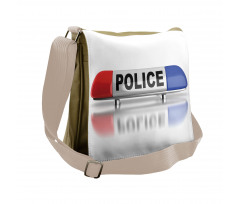 Police Car Sirens Blue Messenger Bag
