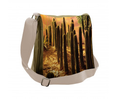 Sunset in Wild Desert Messenger Bag