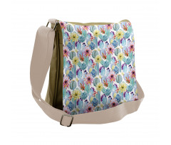 Desert Sand Wild Flowers Messenger Bag