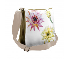 Watercolored Flowers Messenger Bag