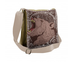 Growling Grizzly Bear Messenger Bag