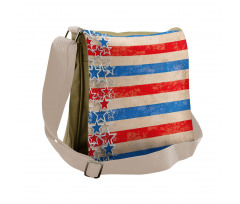 Patriotic Grunge Look Messenger Bag