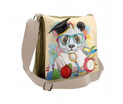 Hipster Panda in School Messenger Bag